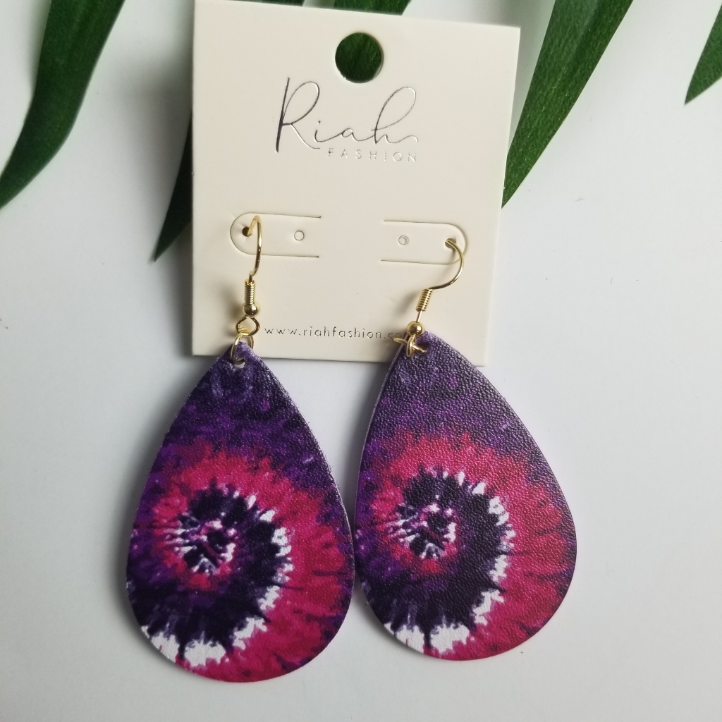 Riah Fashion Tie Dye Boho Drop Earrings 7$